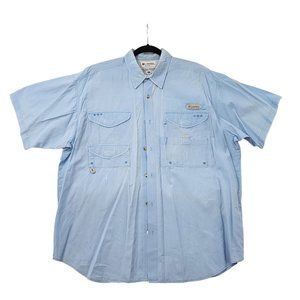 Columbia Sportwear Button Up Pocket Shirt Blue Men's Size Large SEE DESC